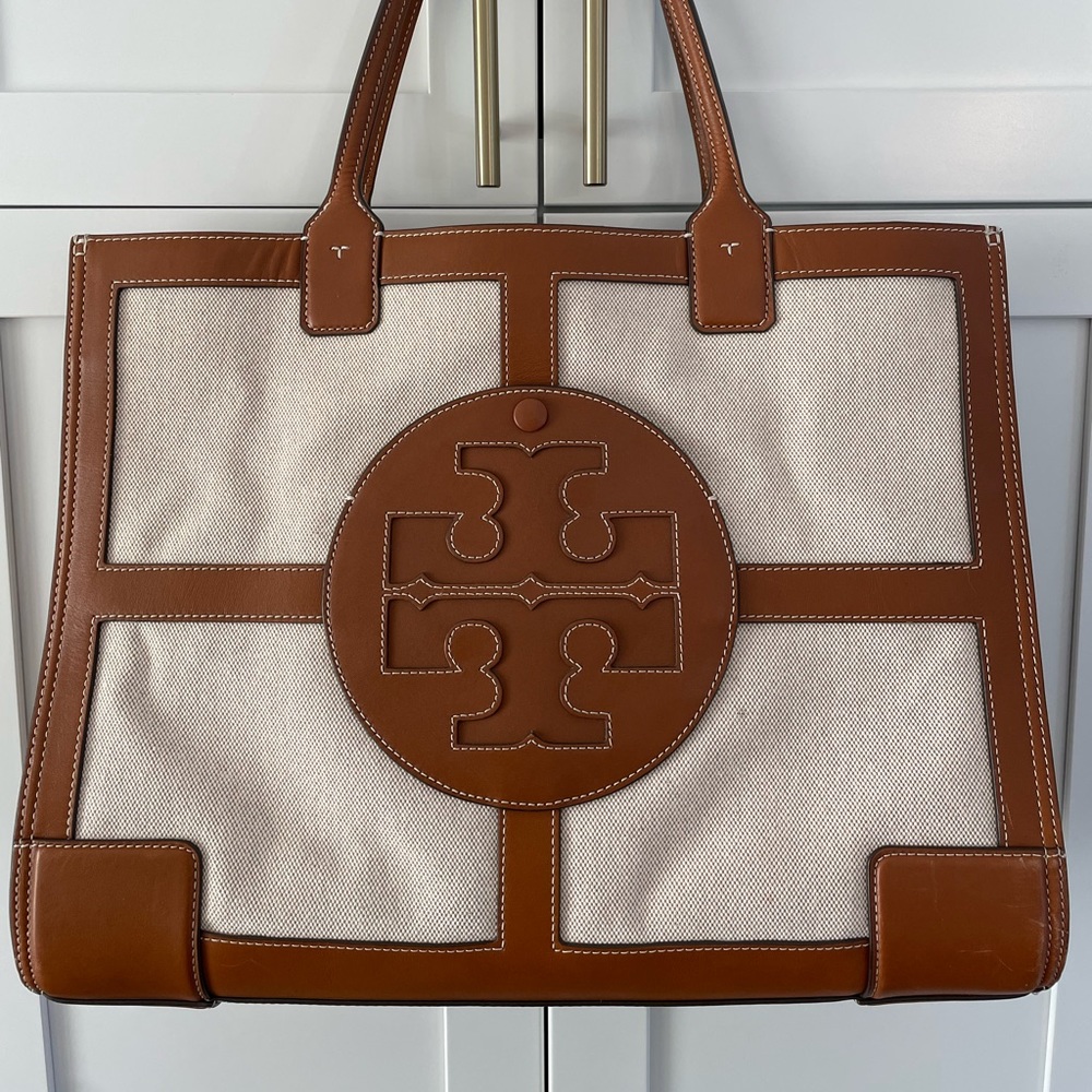 Tory Burch Ella Canvas Quadrant Tote
